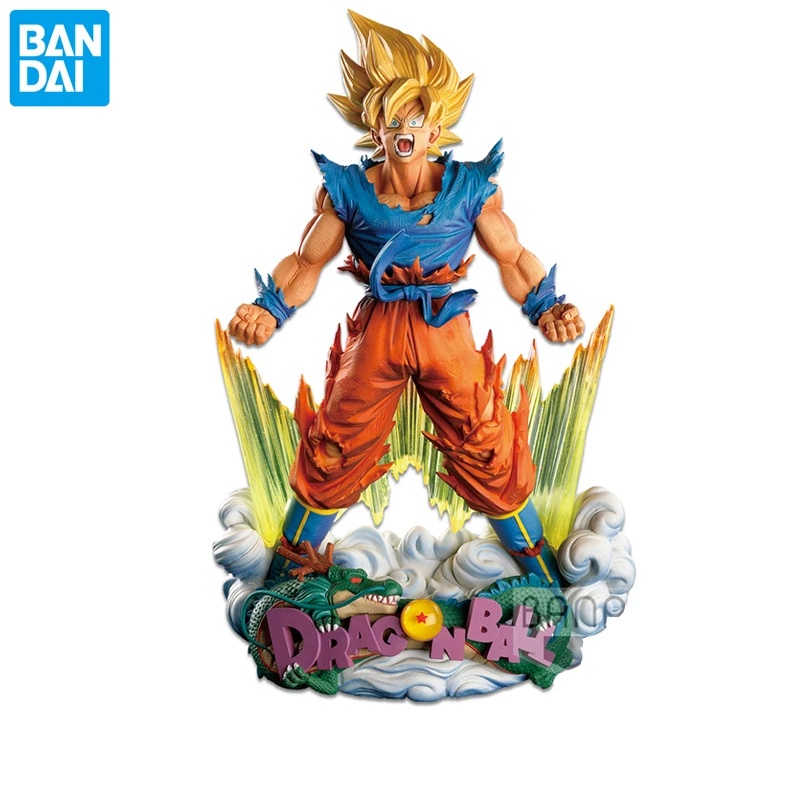 

BANDAI Original SMSD Son Goku Saiyan Battle Damage Explosion Dragon Ball Action Figure Model Childrens Toys