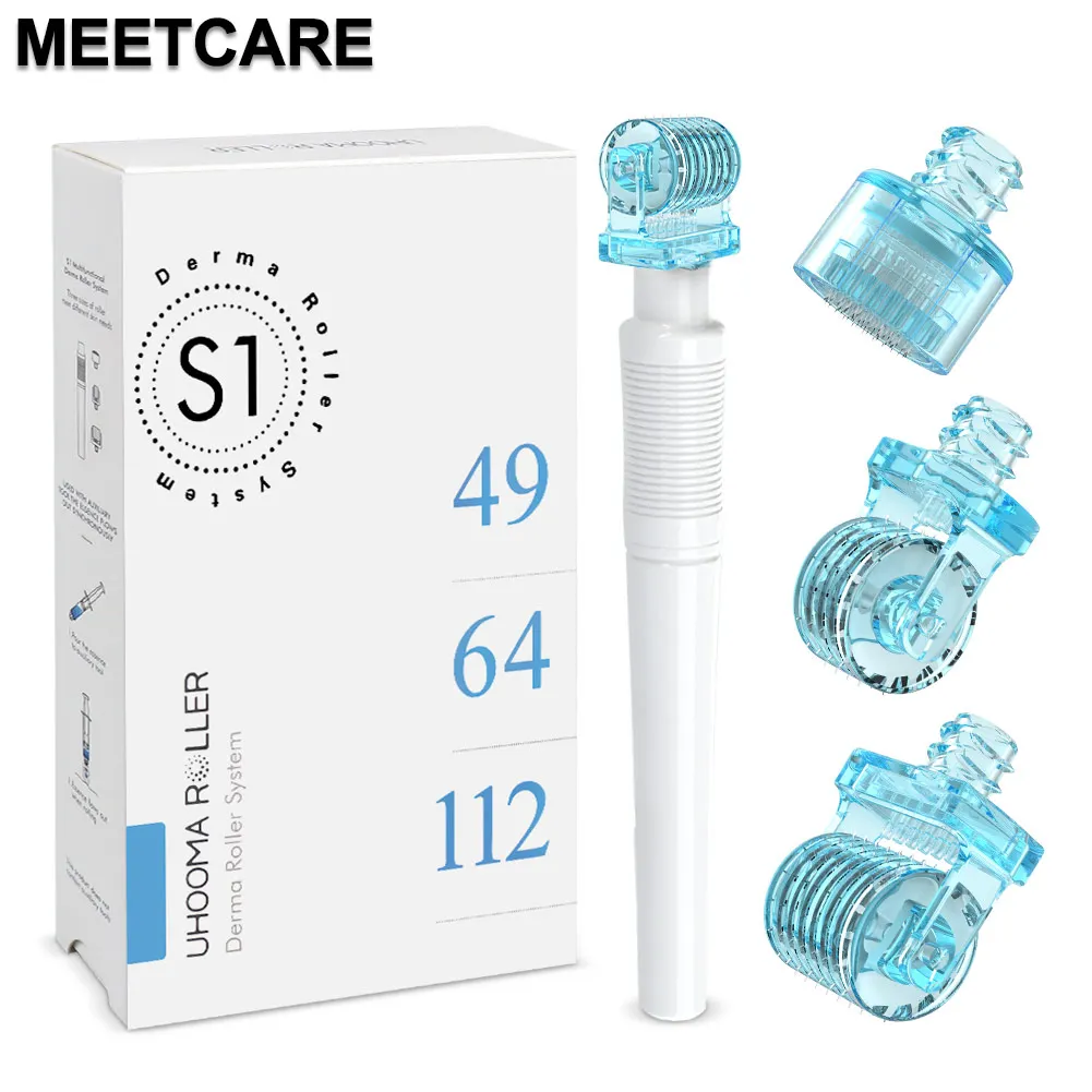 3in1 S1 Derma Roller Stamp Microneedle 49pin 64pin 112pin Замена головки картриджа игла Dermaroller Уход за