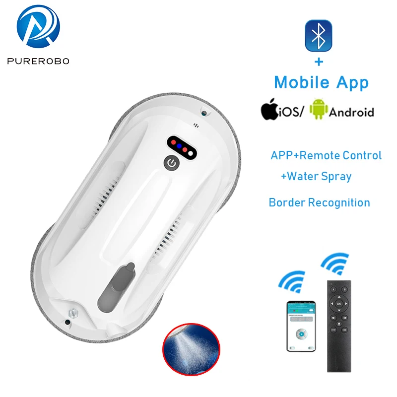 

Purerobo W-R4S Window Cleaning Robot With APP&Remote Intelligent Automatic Water Spray Ultra Thin Electric Vacuum Cleaner Robot