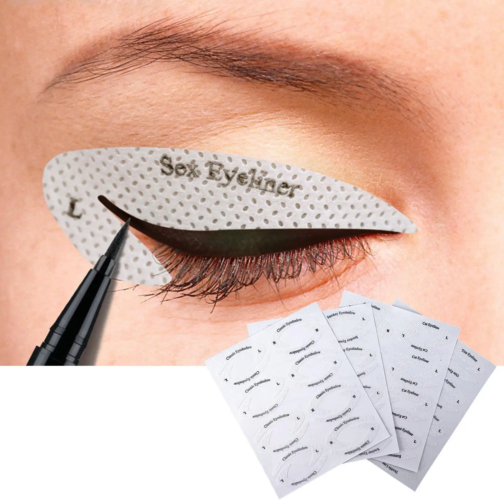 4 Pieces Eyeshadow Eyeliner Stencil | Reusable Cat Eyeliner Stencil Pads Professional Eyeshadow Stam