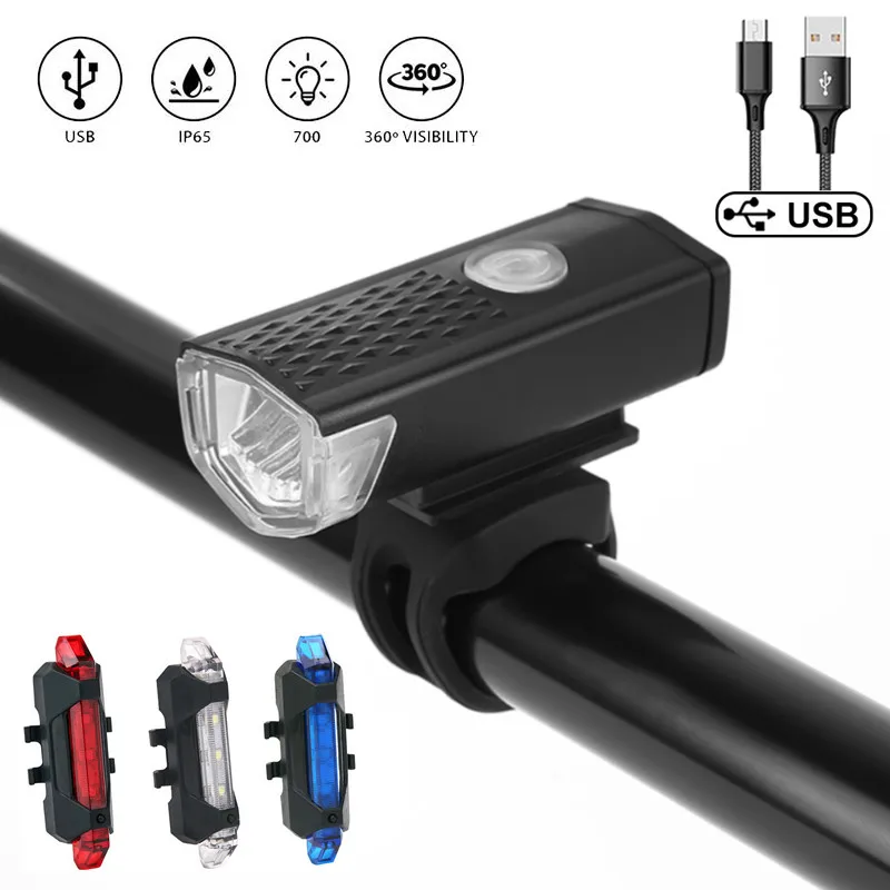 

Bicycle Front Back Rear Taillight LED USB Rechargeable MTB Bike Headlight Flashlight Taillight Luces Bicicleta Bike Accessories