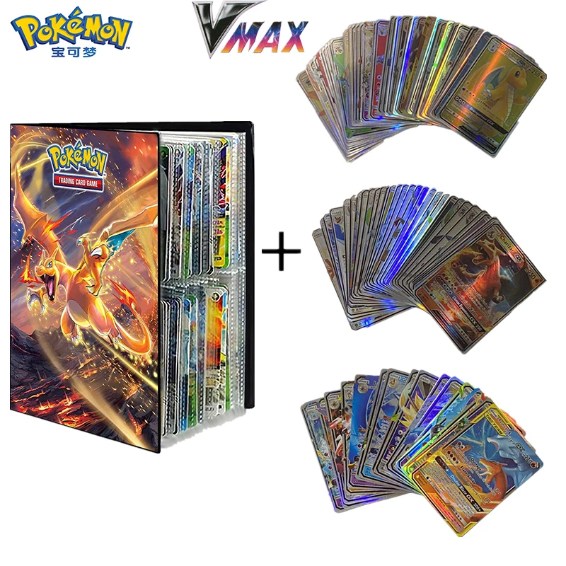 

Альбом для карт Pokemon, 240 шт., блестящая карточная игра, Боевая карточка, торговая карточка VMAX, коллекционная папка, детская игрушка, подарок