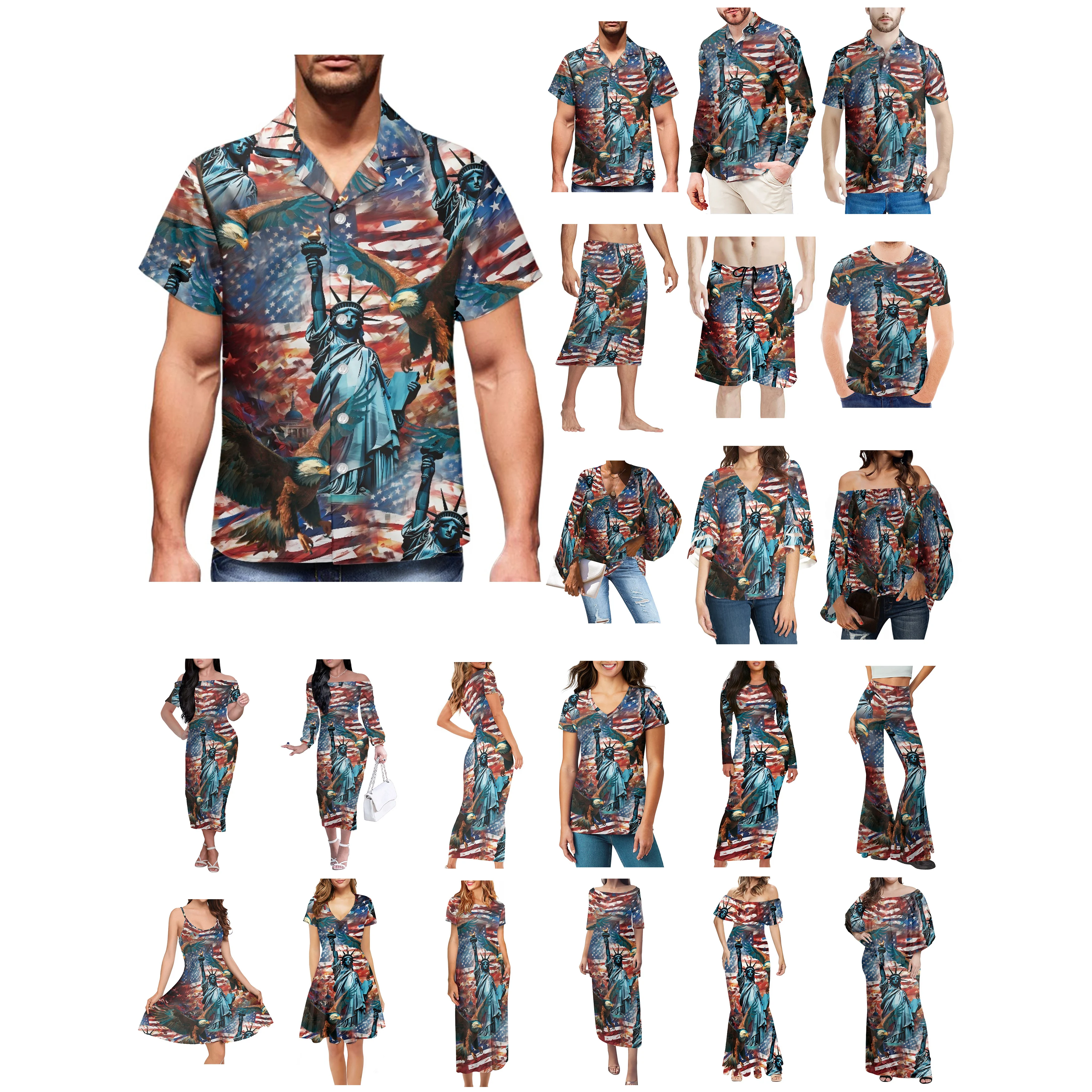 Женское платье с принтом статуи Свободы подходящая Мужская рубашка одежда для