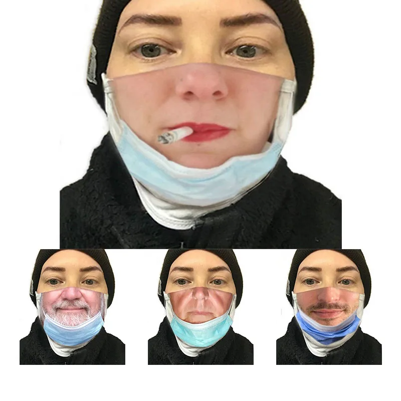 

5/2/1Pcs Adult Funny Expression Face Mask Cosplay Facemask Reusable Cotton Mask Adult Washable Mask