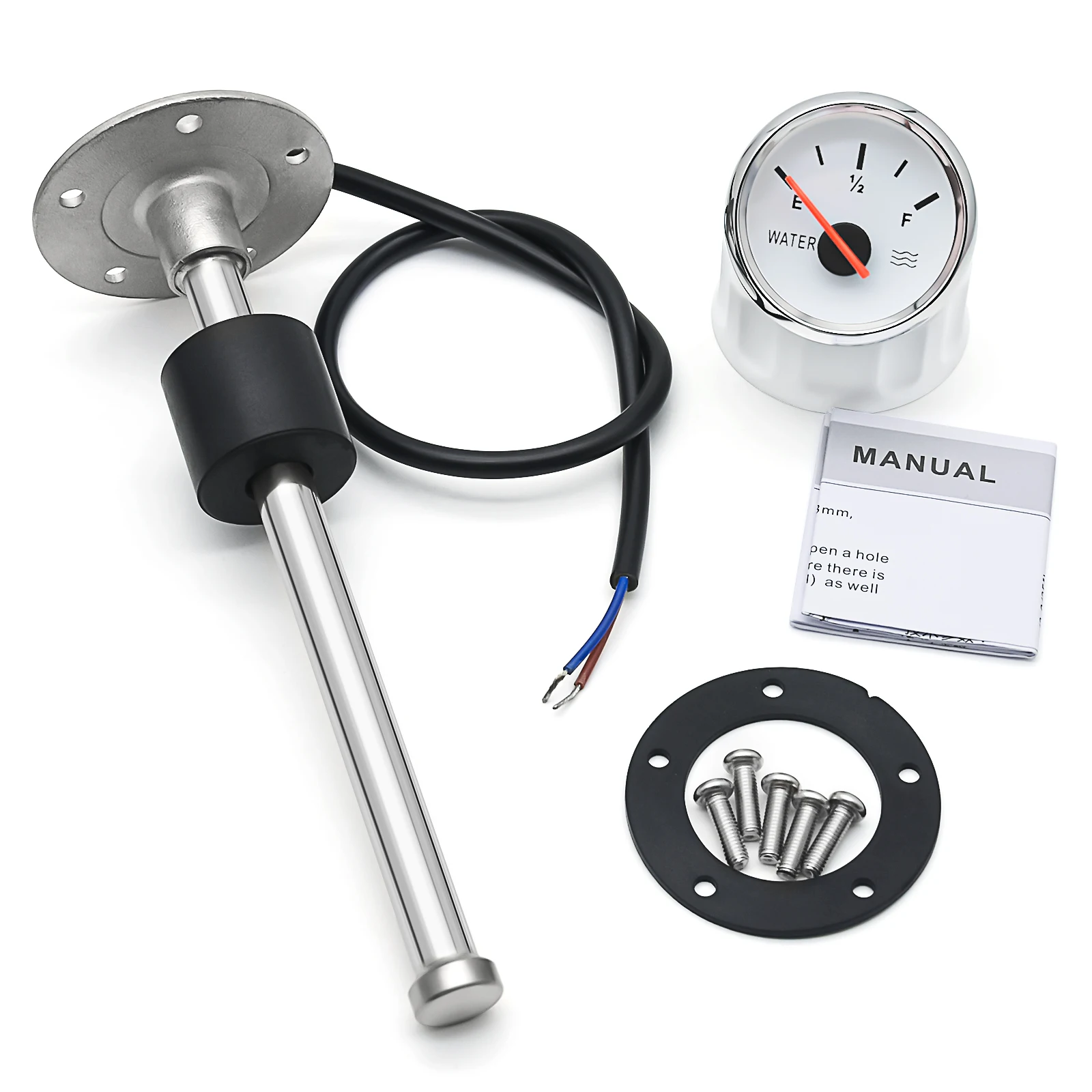 Датчик уровня воды AD с датчиком 52 мм измеритель красной подсветкой 100-500 0-190 Ом