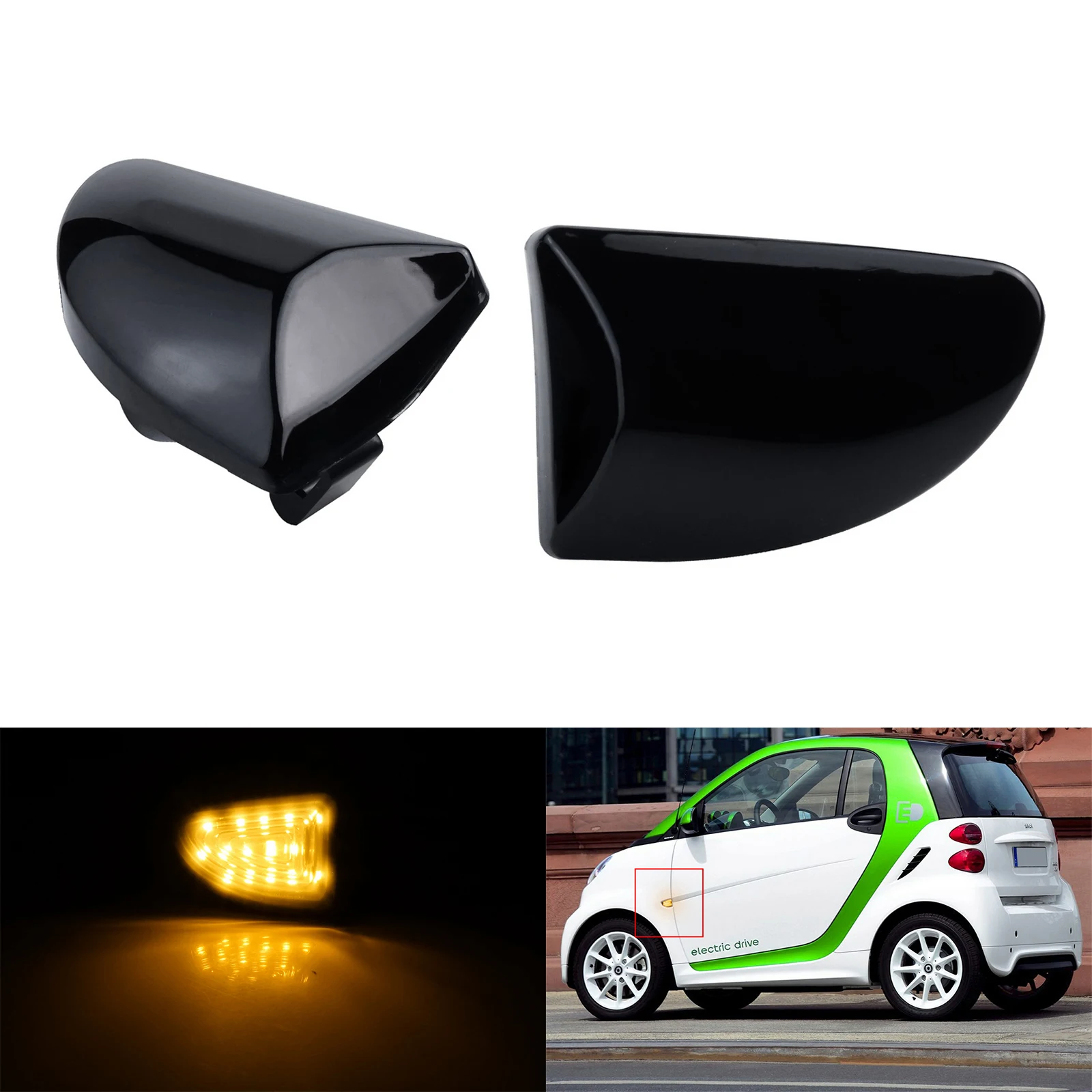 

Left+Right LED Side Indicator Repeater Light For Smart Fortwo W451 Cabrio Coupe