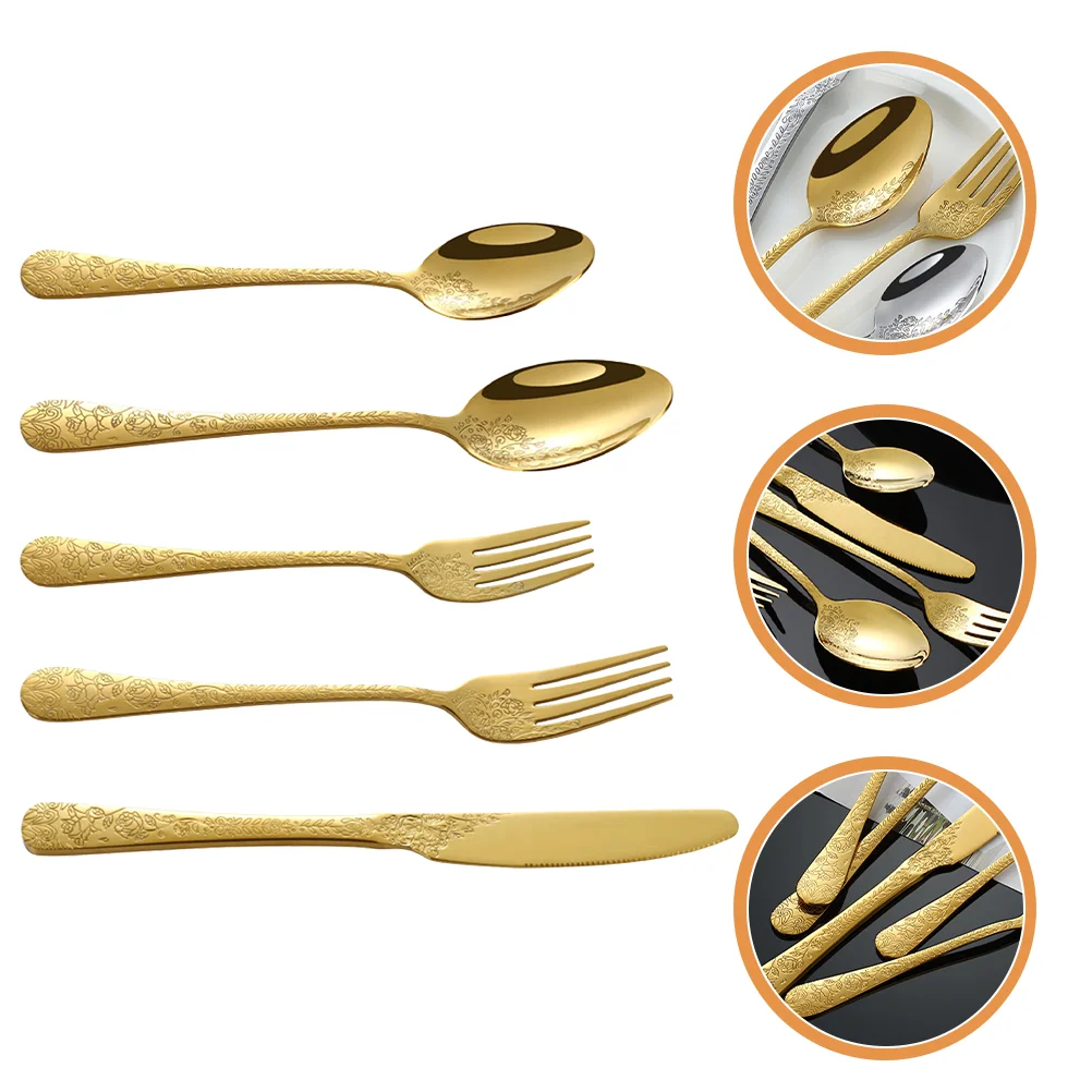 

1 Set Reusable Delicate Portable Western Cutlery Stainless Cutlery for Home Banquet Party Restaurant