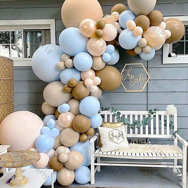 

Macaron Blue Balloons Garland Doubled Cream Peach Apricot Chain Birthday Party Decoration Ballon Arch Wedding Baby Shower Decor