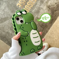 3d funny cute dinosaur case for iphone 11 12 13 pro max mini 7 8 plus xr x xs max trend creative luxury original cover