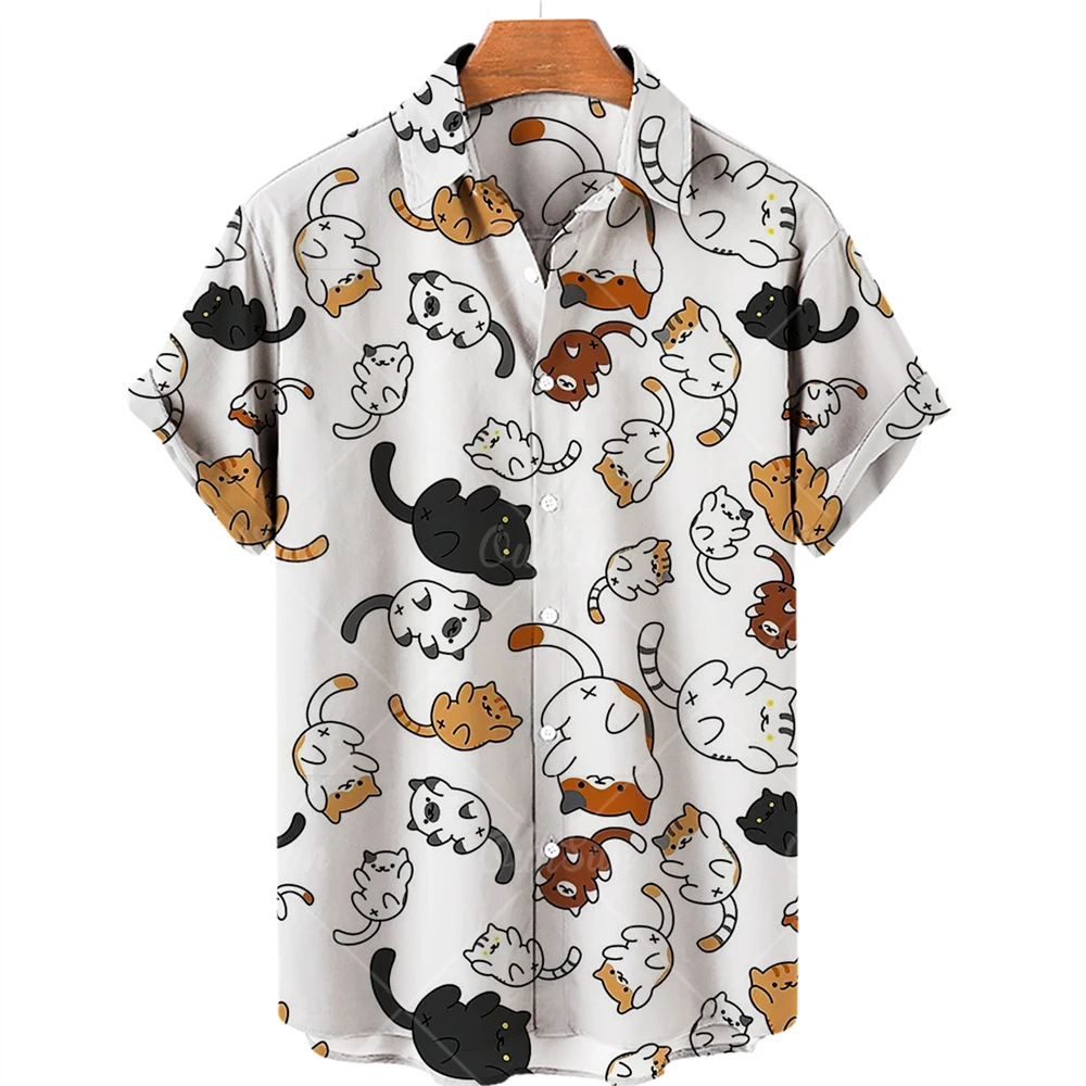 

2022 Plus Casual Men's Button 3D One 5XL Trend Short Sleeves Printing Shirts Shirts Size Digital Loose