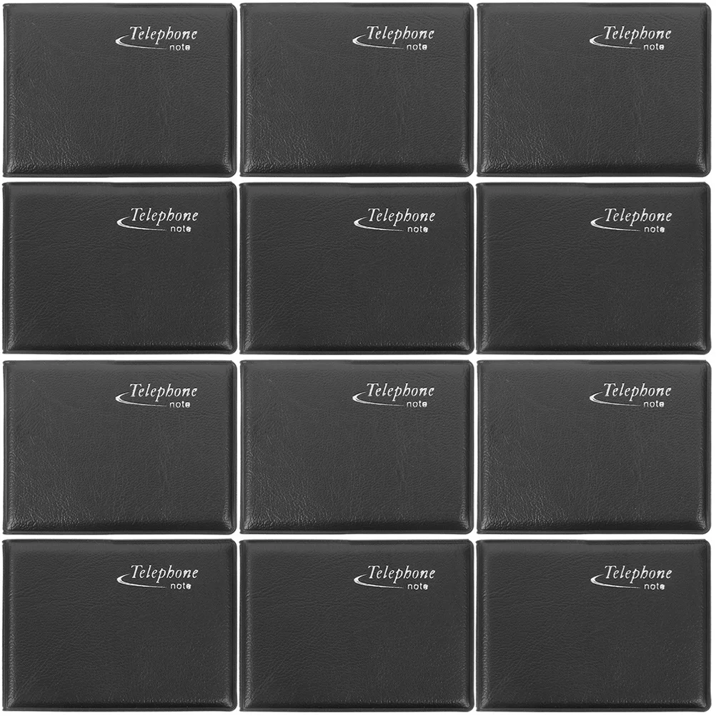 

12 Pcs Mini Phone Book Small Contact Addresses The Black Hardcover Telephone Organizer Empty Paper Numbers Office Purse