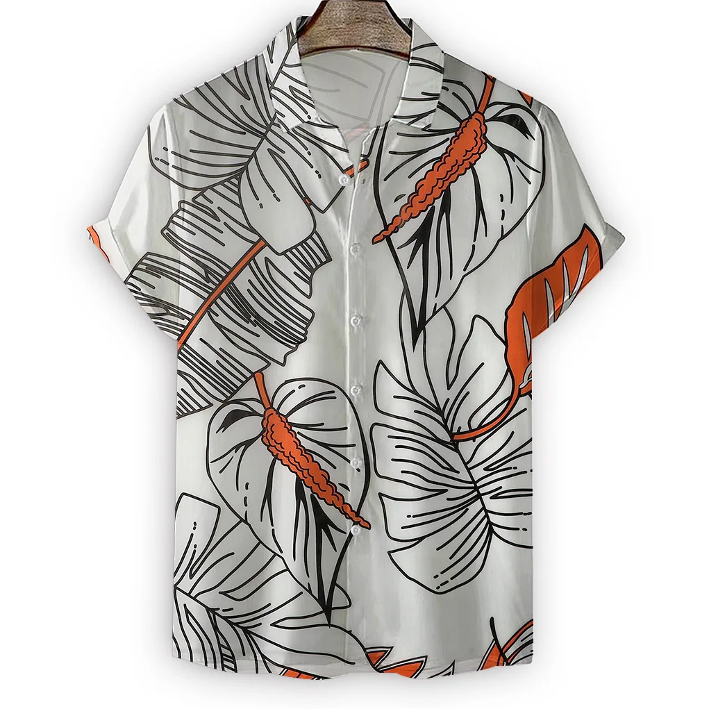 Men's Casual Summer Shirt 3D Printed Pattern Short Sleeved Fashionable Lapel Single Breasted Clothes Fun Cool Men's Street Cloth
