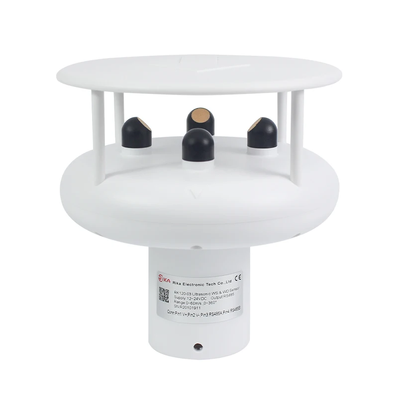 

RK120-03 Auto Heating 4-20mA RS485 Output Ultrasonic Anemometer Wind Speed Direction Sensor for Weather Station