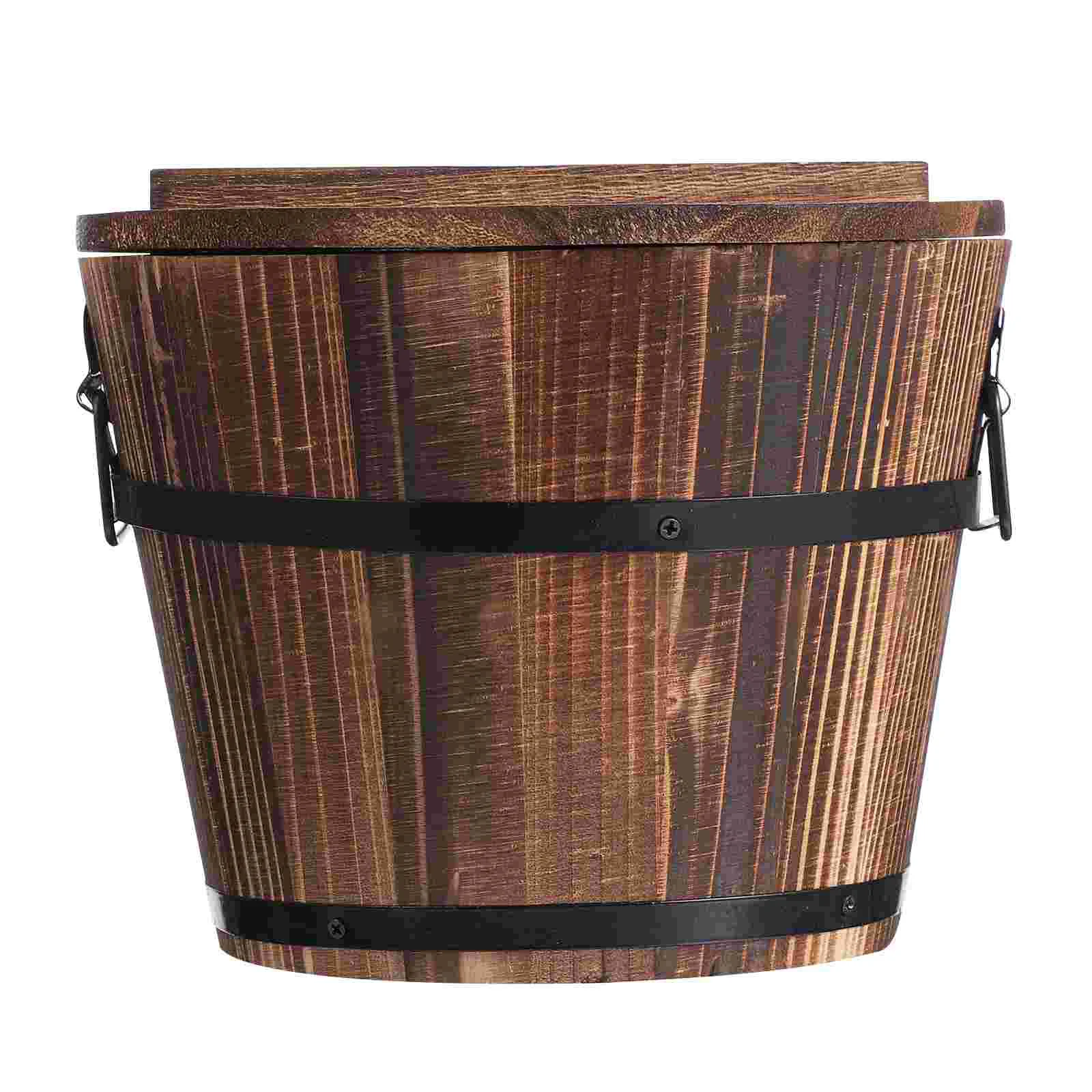 

Wooden Rice Sushi Bucket Bowl Tubstorage Container Mixing Woodrusticjapanese Oke Steamed Flower Planter Basket Hangiri