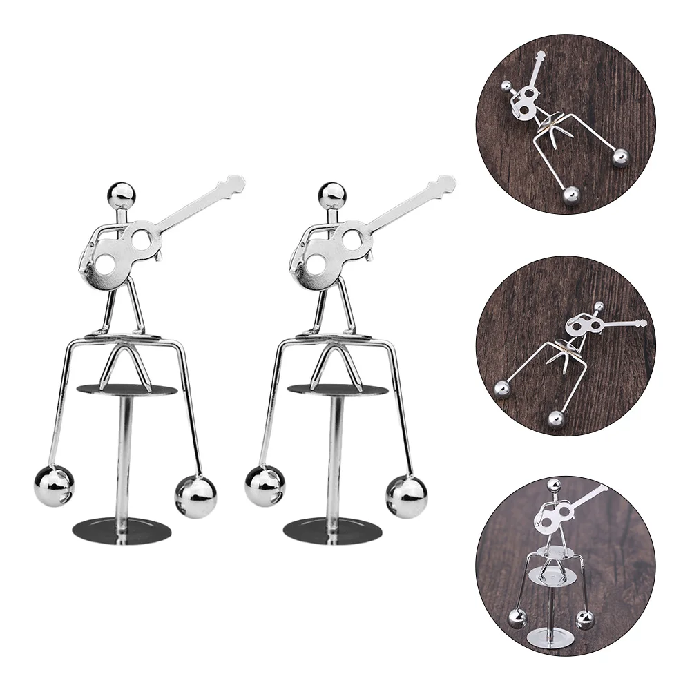 

Toy Guitar Sculpture Physicsmetal Balance Balancing Man Model Science Psychology Musician Decoriron Desktop Mechanics Mini Steel