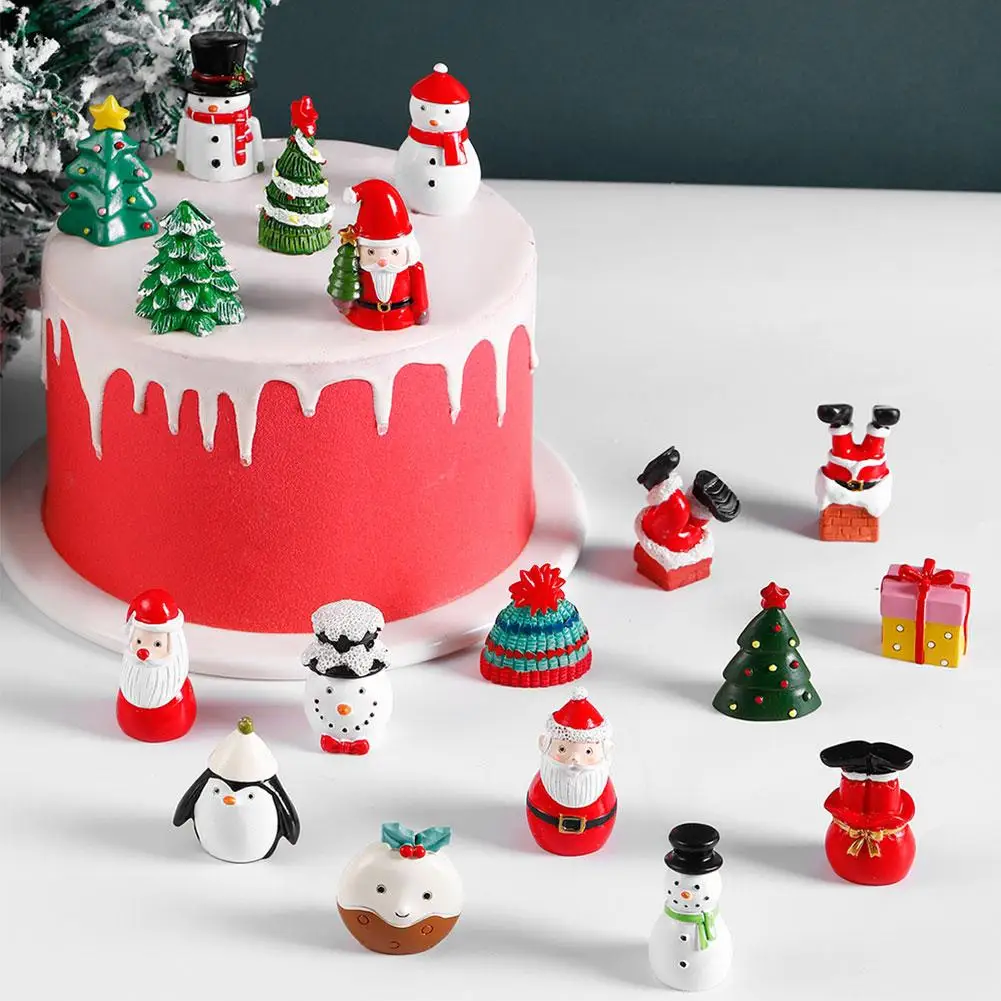 

Миниатюрное украшение «Санта-Клаус» E7n3, смола, снеговик, дерево, Рождественское украшение, миниатюрная садовая декоративная фигурка «сделай сам» для ландшафта
