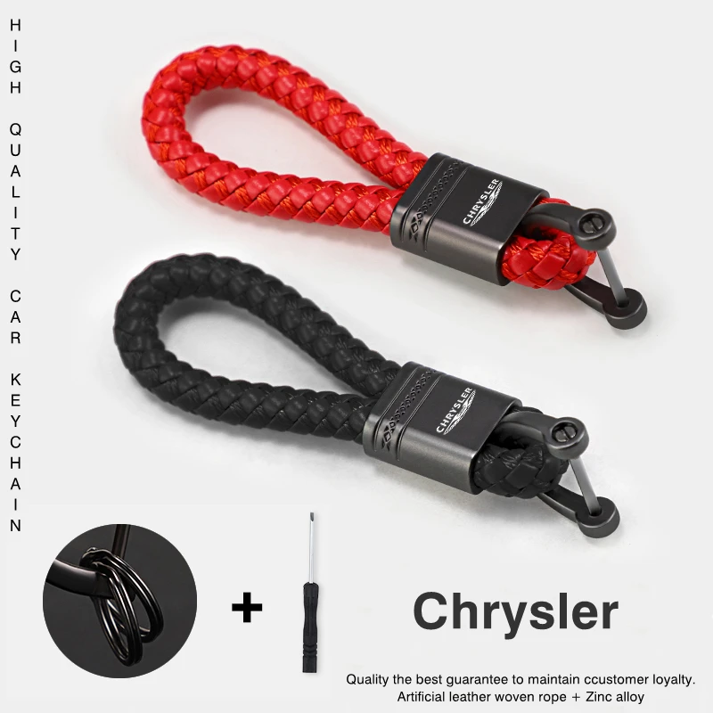 Кожаный брелок для ключей из цинкового сплава вязаный Chrysler 300 300C 300M Aspen Cirrus Concord