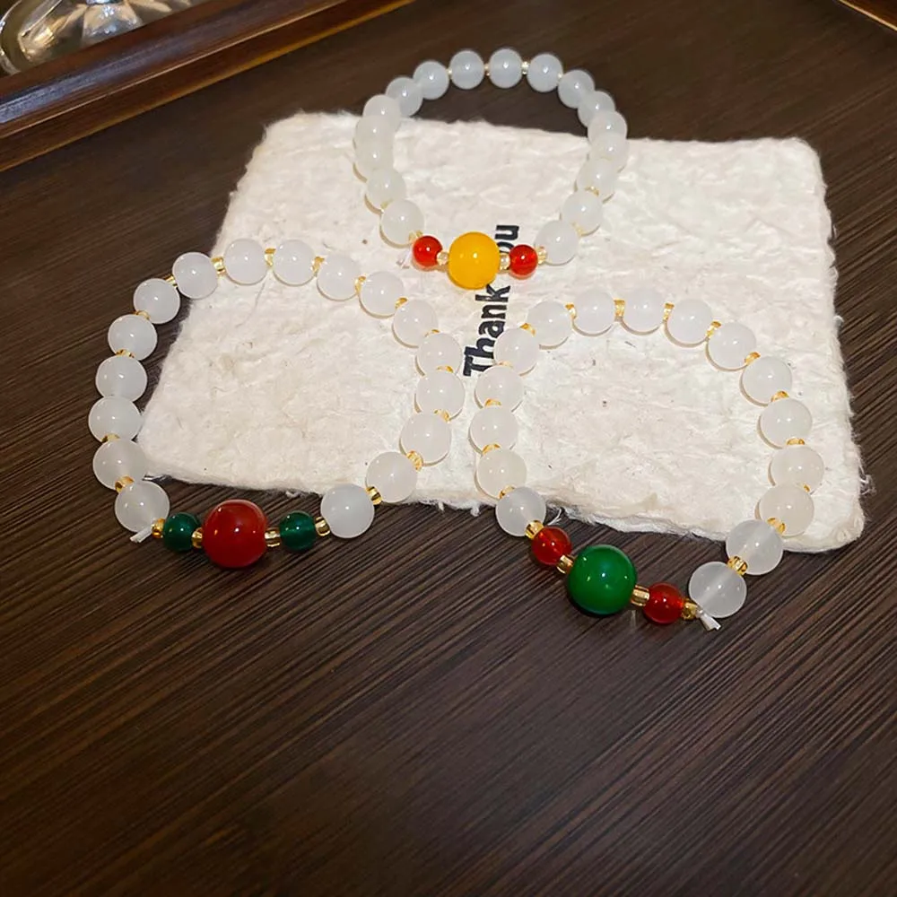 Браслет из нефритовых бусин в китайском стиле модные бусины на удачу желтые