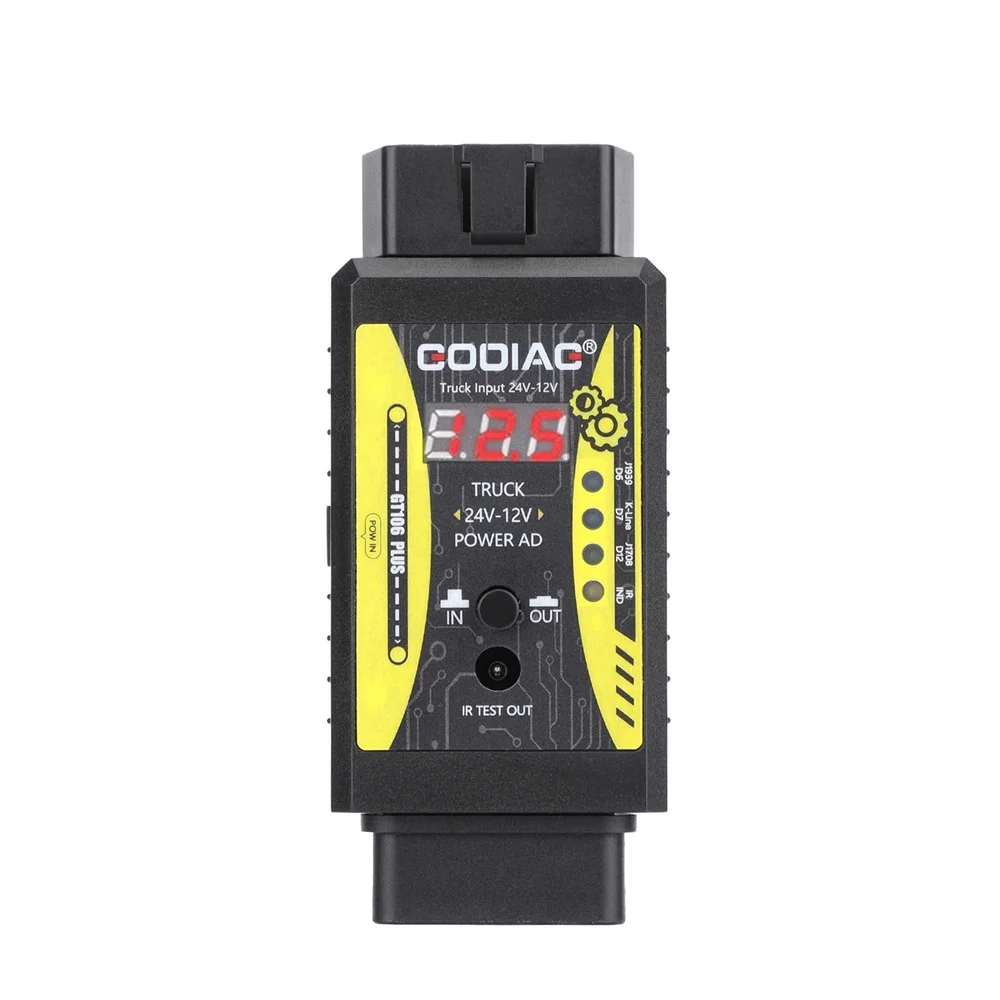 Фото Godiag GT106 + адаптер от 24 В до 12 В, сверхмощный разъем для грузовиков Diagzone X431/Thinkdiag/Xdiag/DBScar HD дизельный кабель GT106 Plus №2