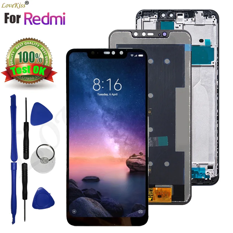 

For Xiaomi Redmi Note 6 Pro M1806E7TG M1806E7TH LCD Display Touch Screen Digitizer Front Panel Sensor Lens Assembly Replacement