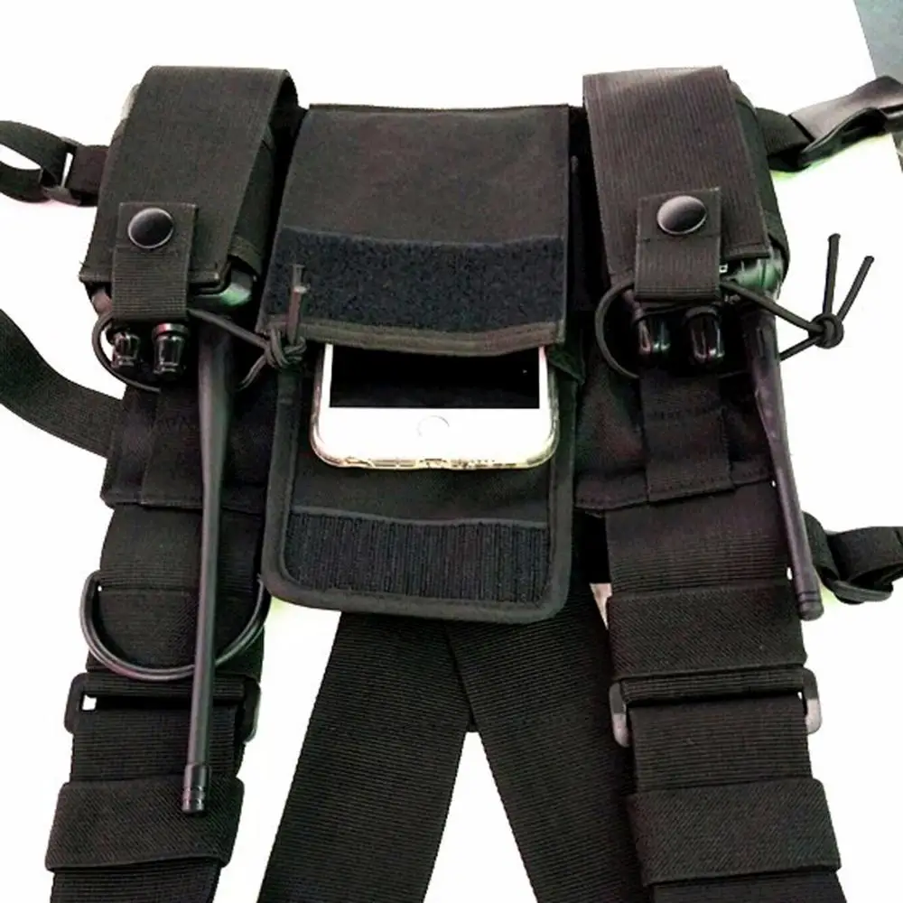 Radio Harness Chest Front Pack Pouch Holster Vest Rig Carry Bag for Baofeng UV-5R UV-82 BF-888S TYT Motorola ICOM Walkie Talkie