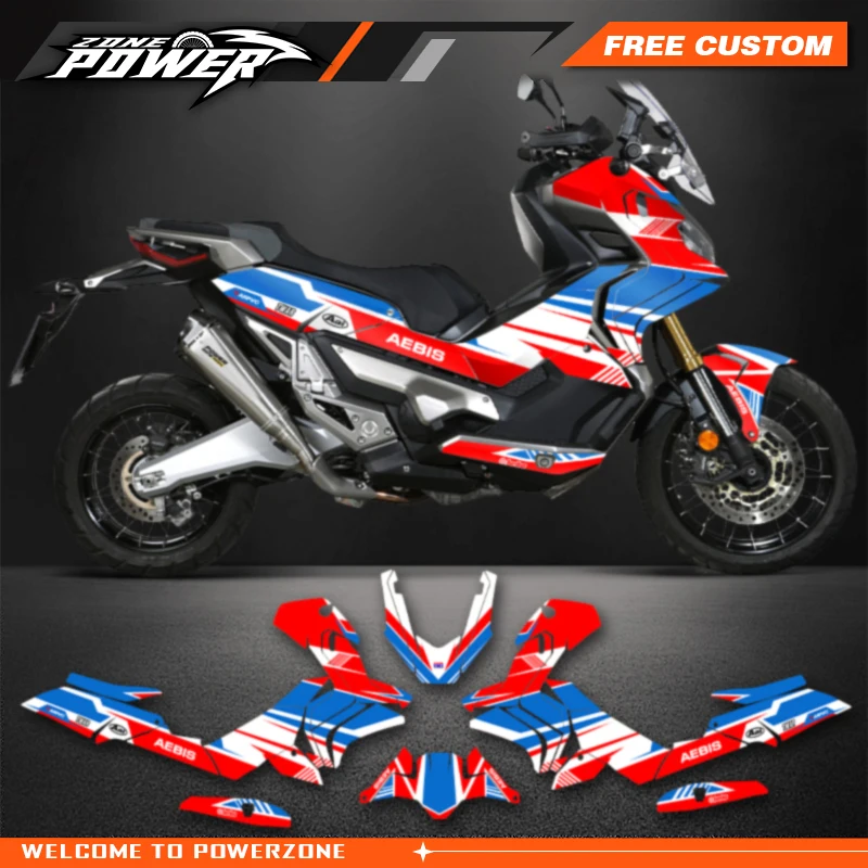 Фото Наборы наклеек с графическими наклейками для мотоцикла Powerzone для Honda X-ADV 750 2017 2018 2019 2020, номер имени на заказ 007 №2