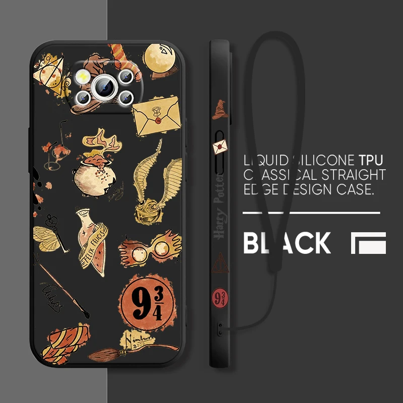 

Cartoon Potteres Magic Phone Case Xiaomi POCO M5 C40 M4 X4 F4 C40 X3 NFC F3 GT M4 M3 M2 Pro 4G 5G Liquid Left Rope Cover Fundas