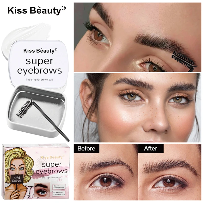 1pcs Eyebrow Styling Gel Sculpting Soap Feather Waterproof Clear Eyebrow Wax Set Eyebrow Gel Long Lasting Brushes Makeup Product