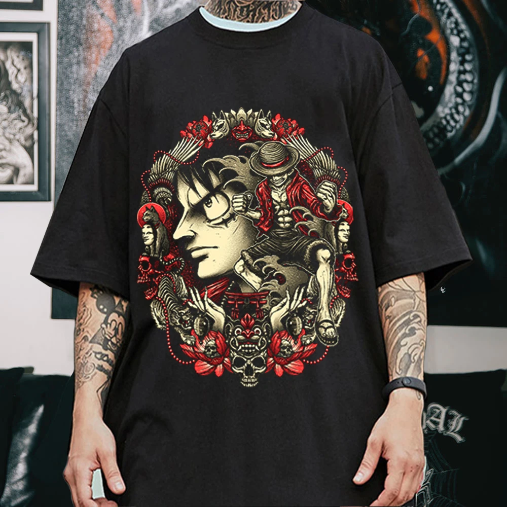 

Aesthetic Horror anime Graphic T Shirts Clothes Harajuku Unisex Graphic Tees Female Hip Hop T-shirt Male Summer Gothic Y2k Shirt