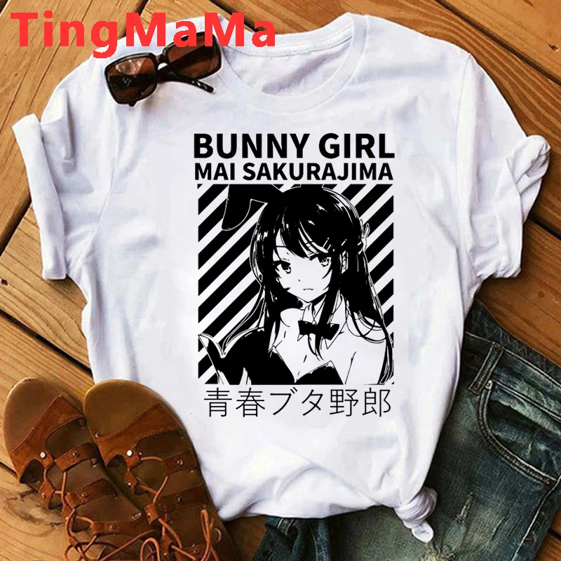 Kawaii японское аниме Sakurajima Mai футболка мужские уличные модные футболки Harajuku летние