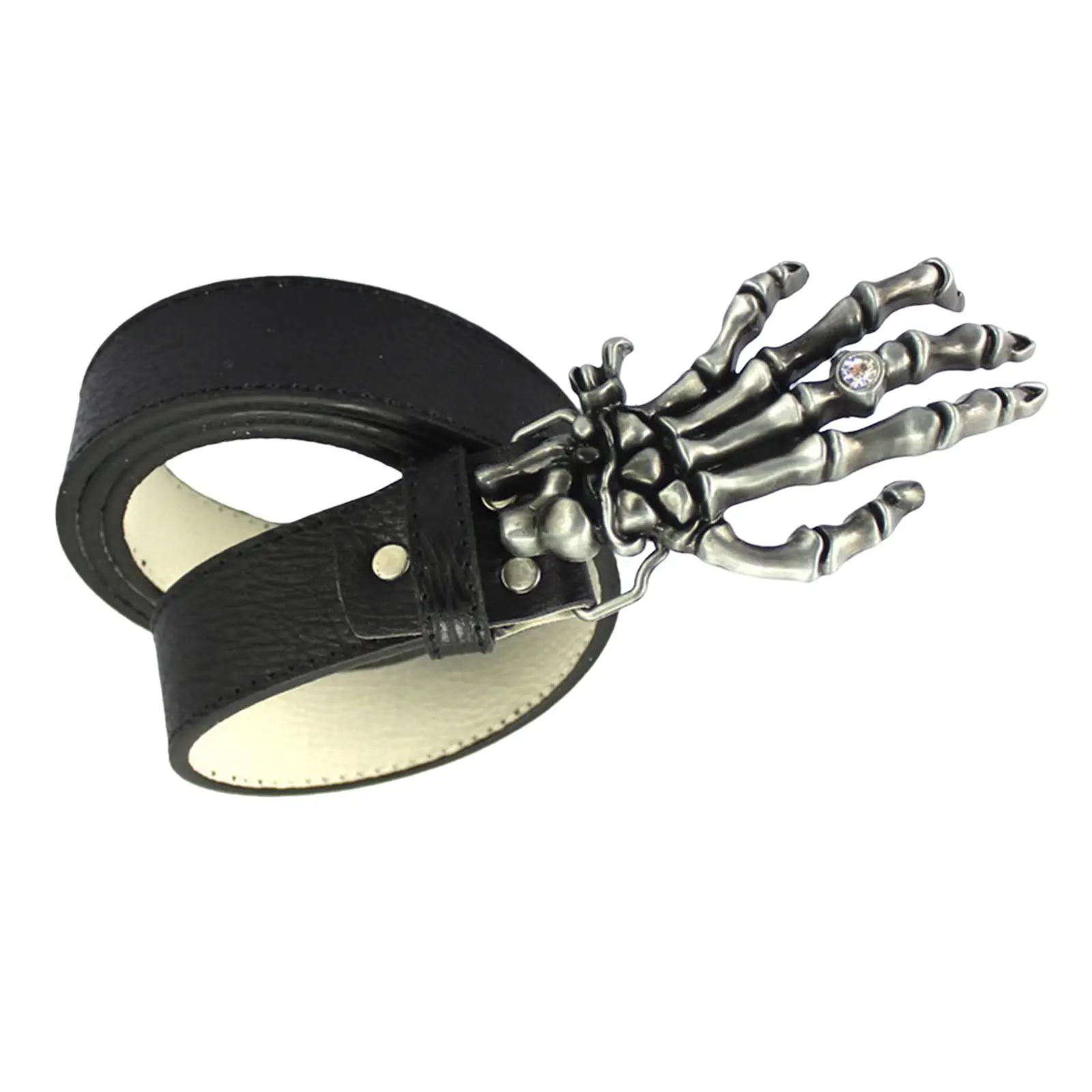 

Retro Style Skeleton Hand Belt Western Adjustable Black Solid Cowboy Skull Waistband for Trousers Nightclub Gift Dress 1.5" Wide