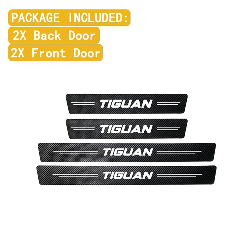

Наклейка на порог автомобиля из углеродного волокна, порог, боковой, против царапин, водонепроницаемая для VW Volkswagen Tiguan, аксессуары, защитные наклейки