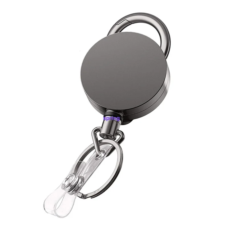   1pc Wire Rope Camping Telescopic Burglar Key Holder Tactical Keychain Outdoor Automatic Key Ring Retractable Roll Chain 