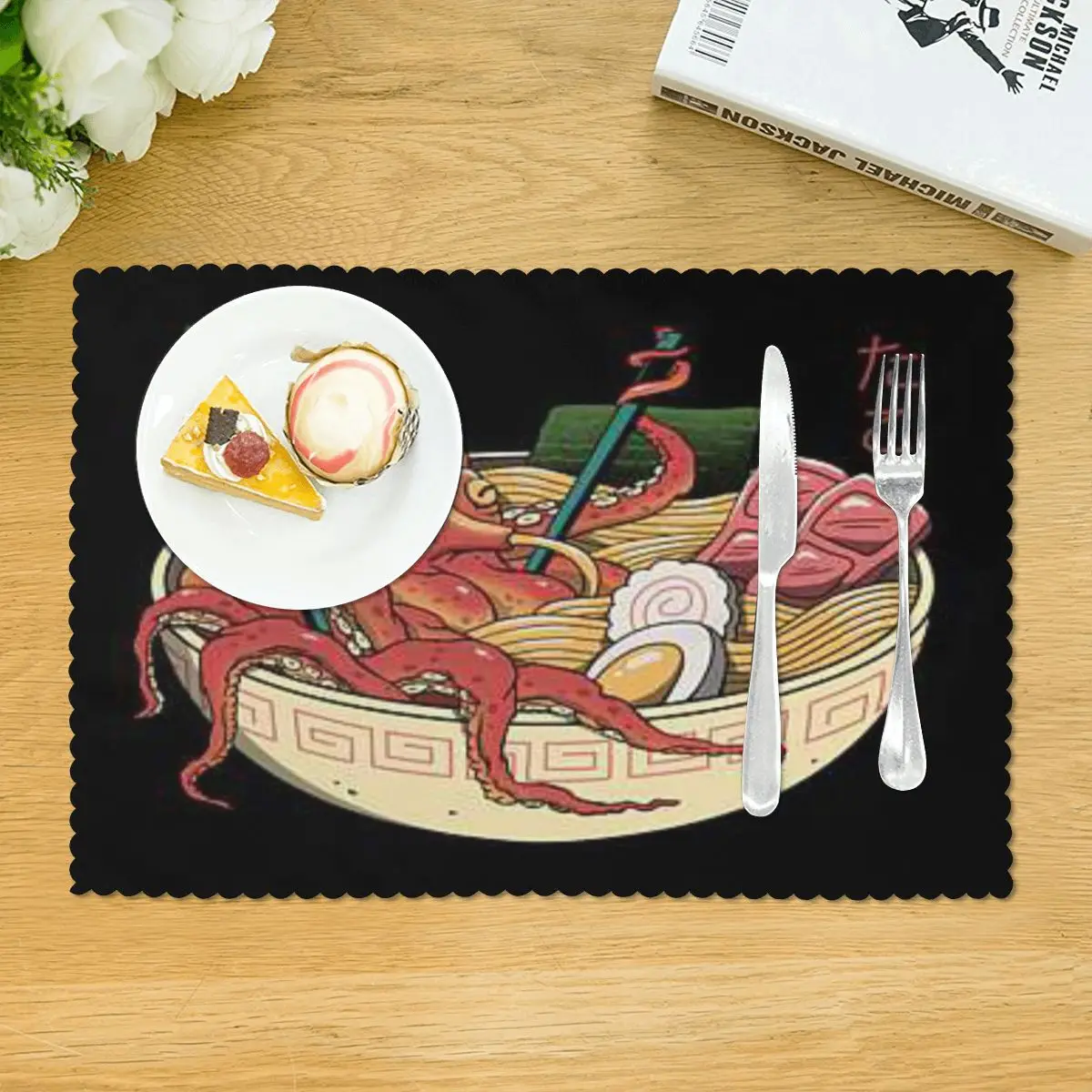 Прозрачная обеденная тарелка Tako, рамен, Винсент, Тринидад, коврик, четыре листа, кухонные декоративные подставки для очков