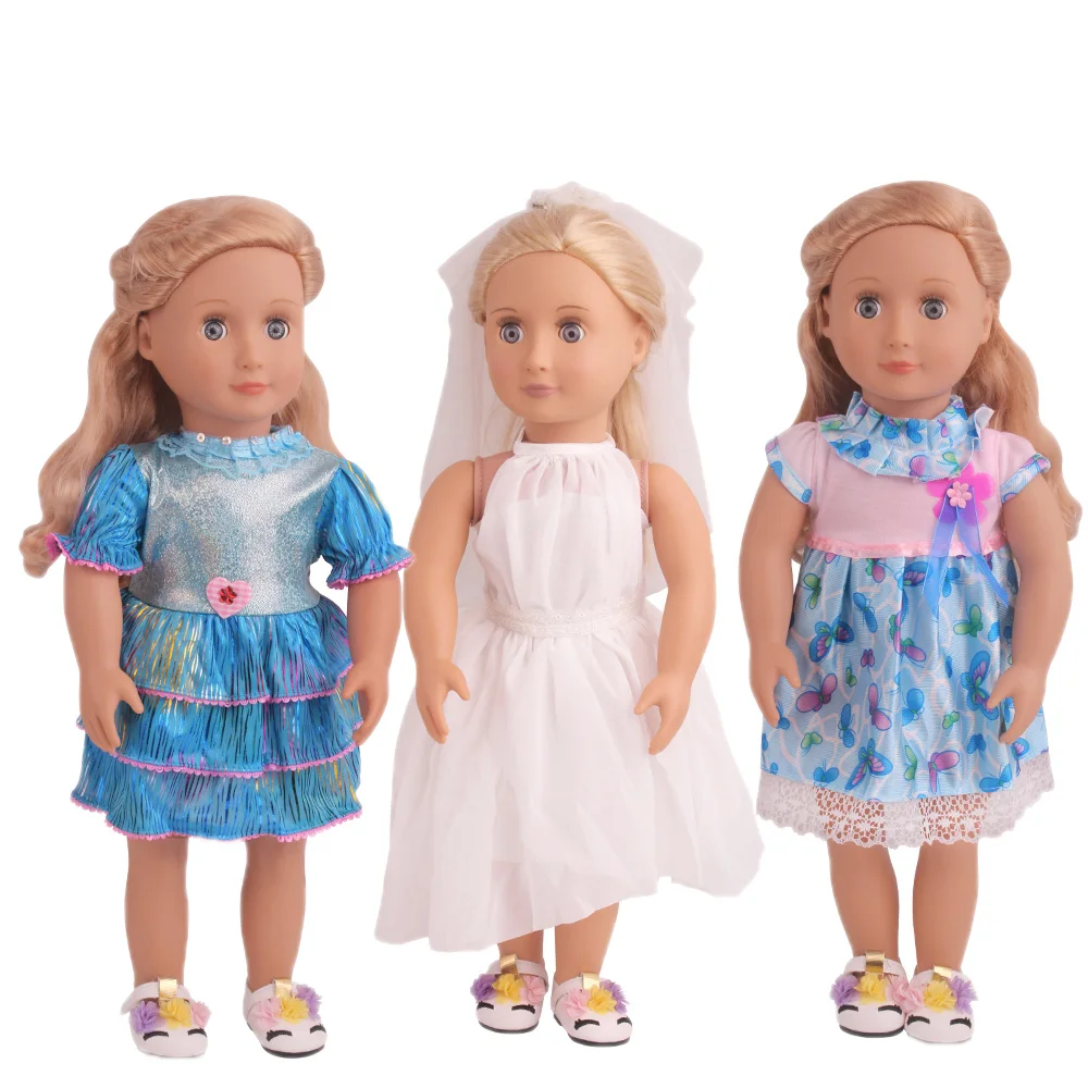 

43Cm/18 Inch Girl Doll Kawaii Fashion White Lace Wedding Dress Best Birthday Gift (Clothes Only)