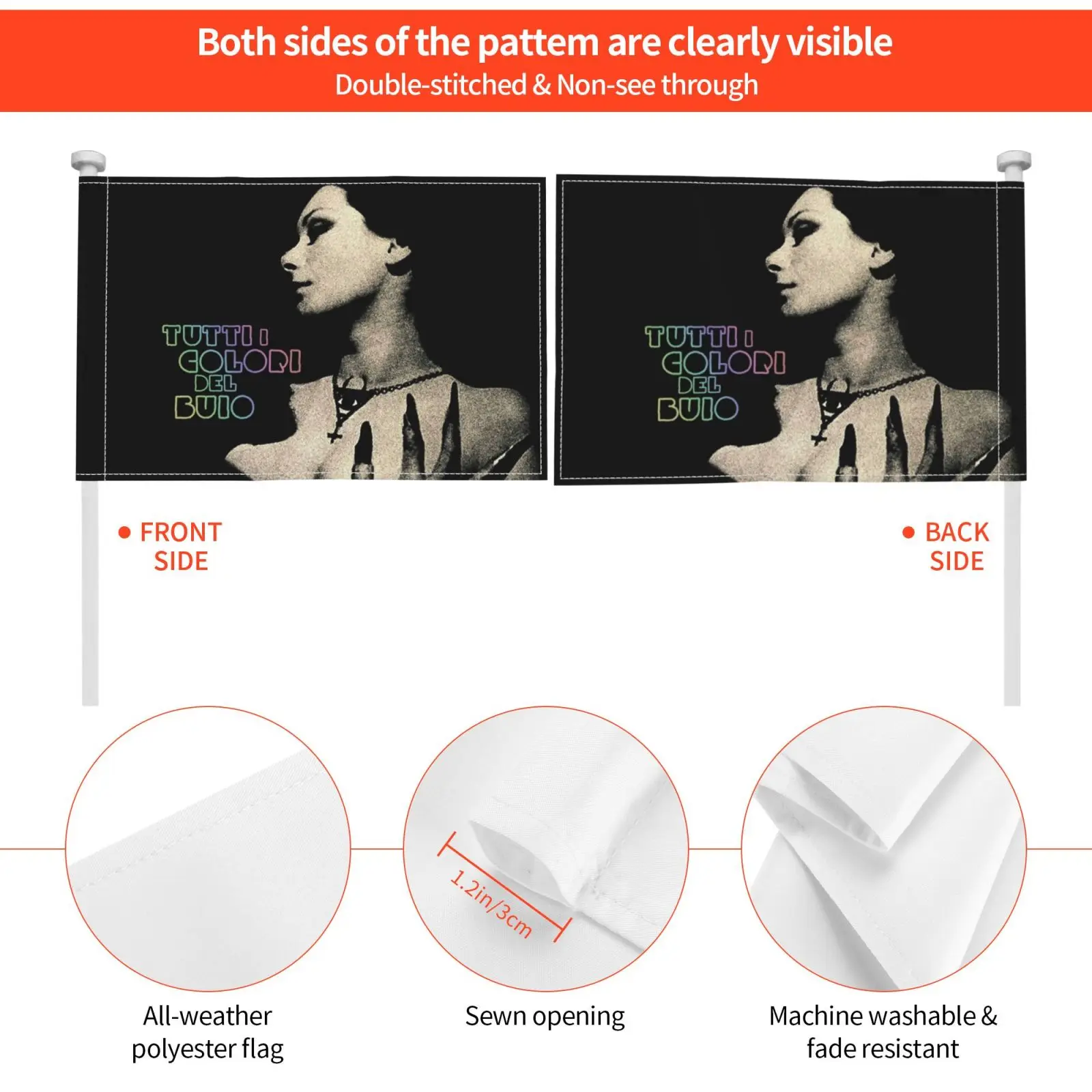 Флаг для автомобиля все цвета темного флага забавный Giallo итальянская пленка