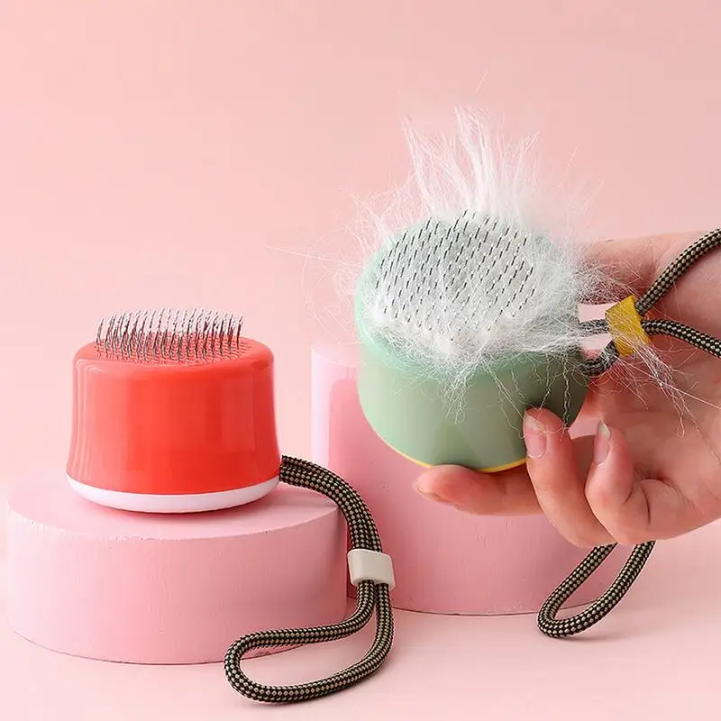 

Cat Grooming Brush Pet Hair Remover Self-Cleaning Brush Grooming Comb For Long-Haired And Short-Haired Dogs Cats Rabbits And