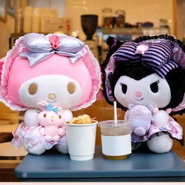 

Кавайная Коллекция платья Лолиты Sanrio Kuromi Melody плюшевая кукла полипропиленовая хлопковая заполненная мультяшная кукла маленькая Подвеска п...