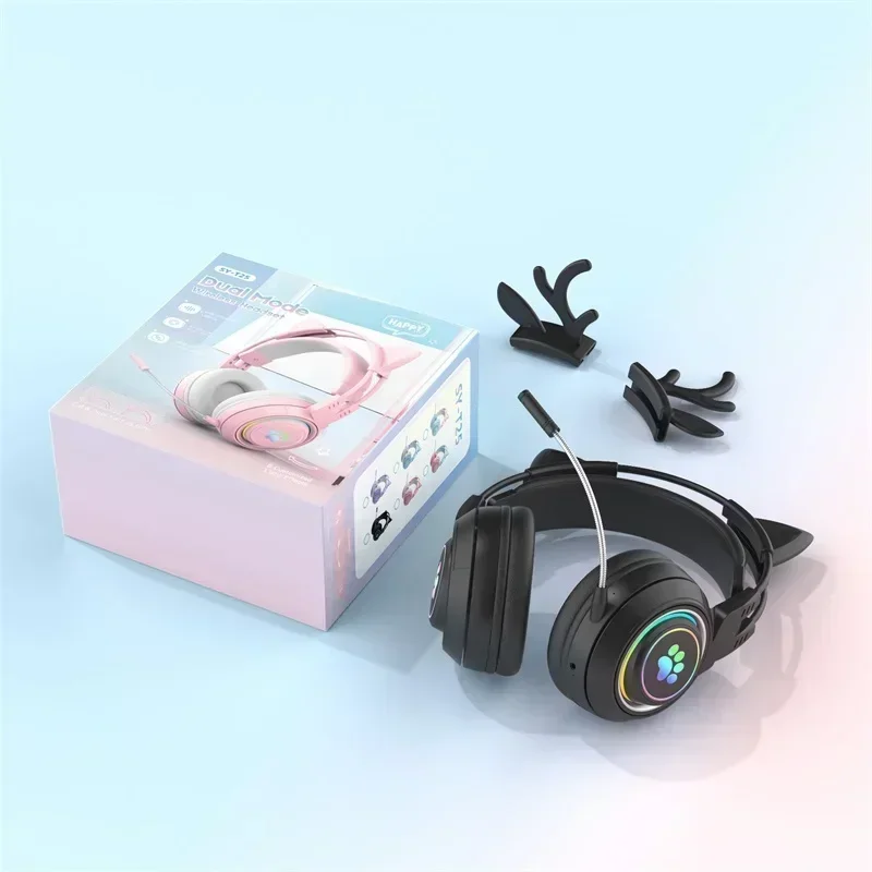 Car Headphones Headset Gamer Wireless with Mic Girl Antler Bluetooth Gaming