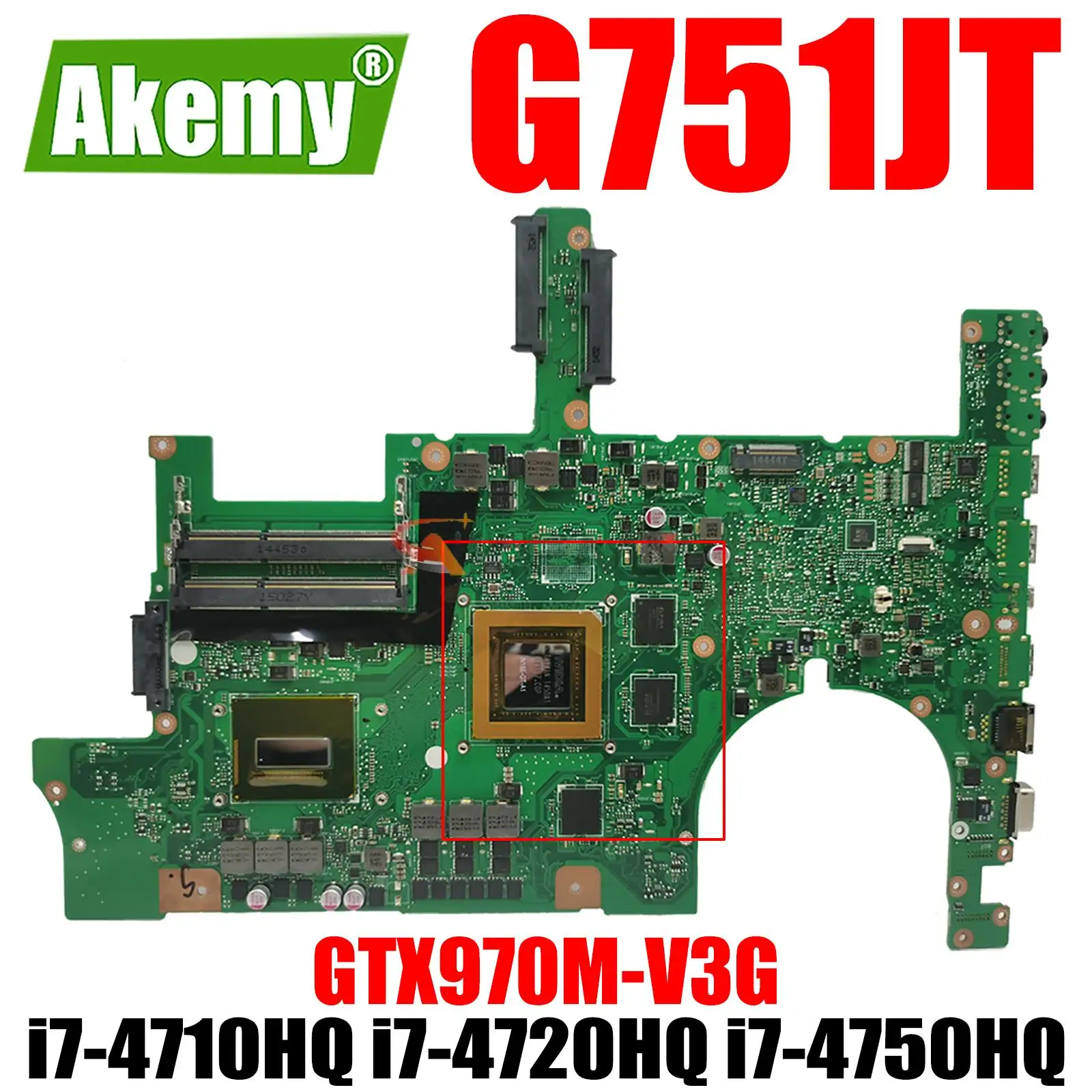 

G751JT Laptop Motherboard i7-4710HQ i7-4720HQ i7-4750HQ GTX970M-V3G for ASUS G751JT G751JY G751JL G751J G751 Mainboard