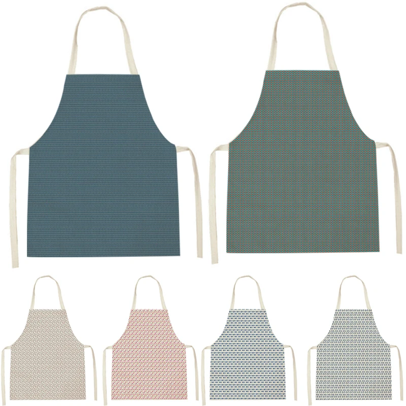 

WQJ14 Kitchen Apron for Women Sleeveless Cotton Linen Kids Family Matching Aprons Cooking Cleaning Pinafore Baking Waist Bib