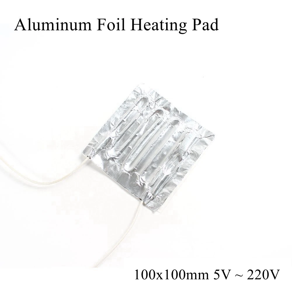 

Aluminum Foil Heating Pad 100x100mm 5V 12V 24V 220V Electric Heater Mat Sheet Plate Adhesive Waterproof 3D Printer Refrigerator