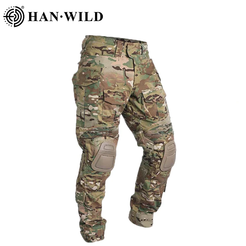 

HAN WILD Tactical Pants Men Combat Trousers Wear Resistant High Elasticity Multicam Cargo Pants Army Military Hunting Clothes