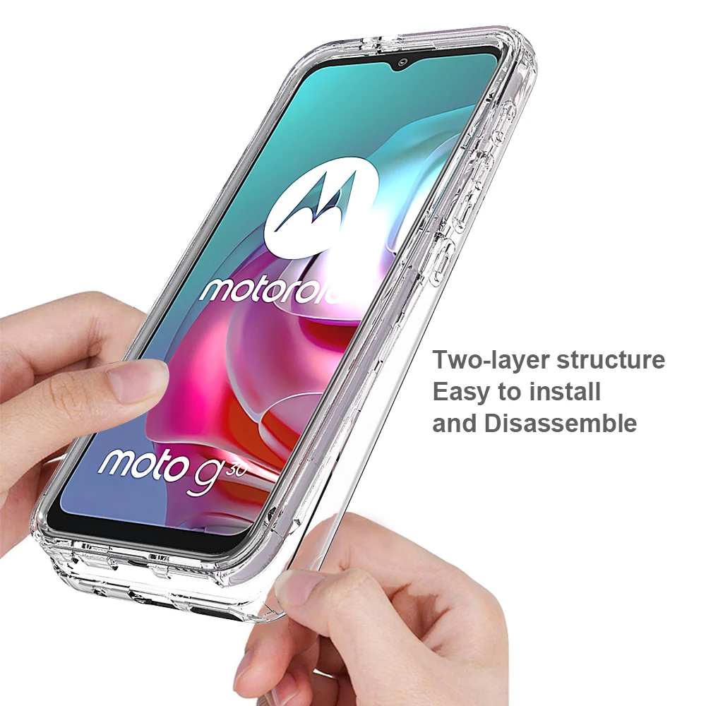 Чехол для Motorola Moto G30 G20 G10 Power G60 G9 Plus полная защита Жесткий ПК + Мягкий ТПУ