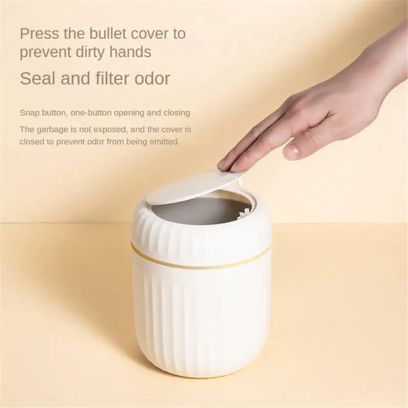 Легкая роскошная мини-корзина для мусора с пресс-крышкой туалетного столика в