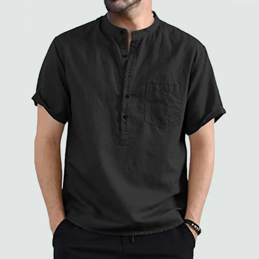 

Casual Great Wear-resistant Summer T-shirt All Match Summer Top Pure Colors for Daily Wear