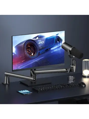 Регулируемая стрела для игровых микрофонов, подставка для микрофонов с прочным зажимом, вращающаяся на 360 градусов подвеска, подставка для микрофонов