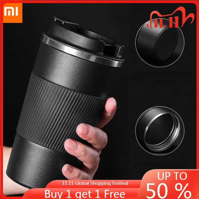 

Xiaomi 380/510ml Stainless Steel Coffee Cup Thermal Mug Thermal Bottle Coffee Thermal Cup Mug Non-slip Travel Car Insulated Cup