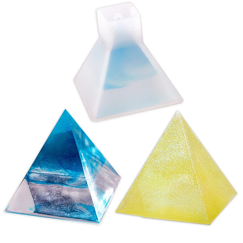 

DIY Crystal Desktop Ornament Epoxy Resin Silicone Mold House Cube Cone Candle Mold Epoxy Jewelry Making Casting Tools