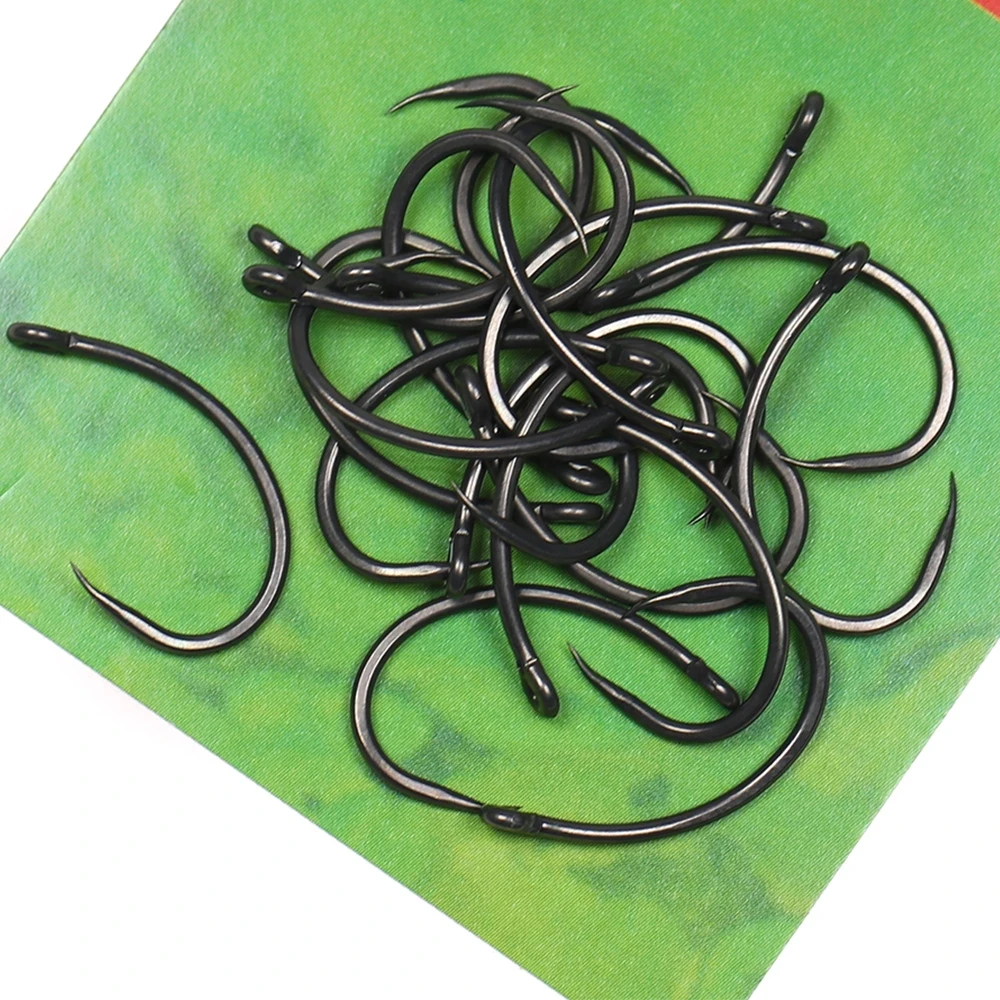 100pcs Barbless Carp Fishing Hook Jig Head Carp Hooks High Carbon Steel Curve Shank Non-barb Fishhook Chod Hair Rigs Hooks